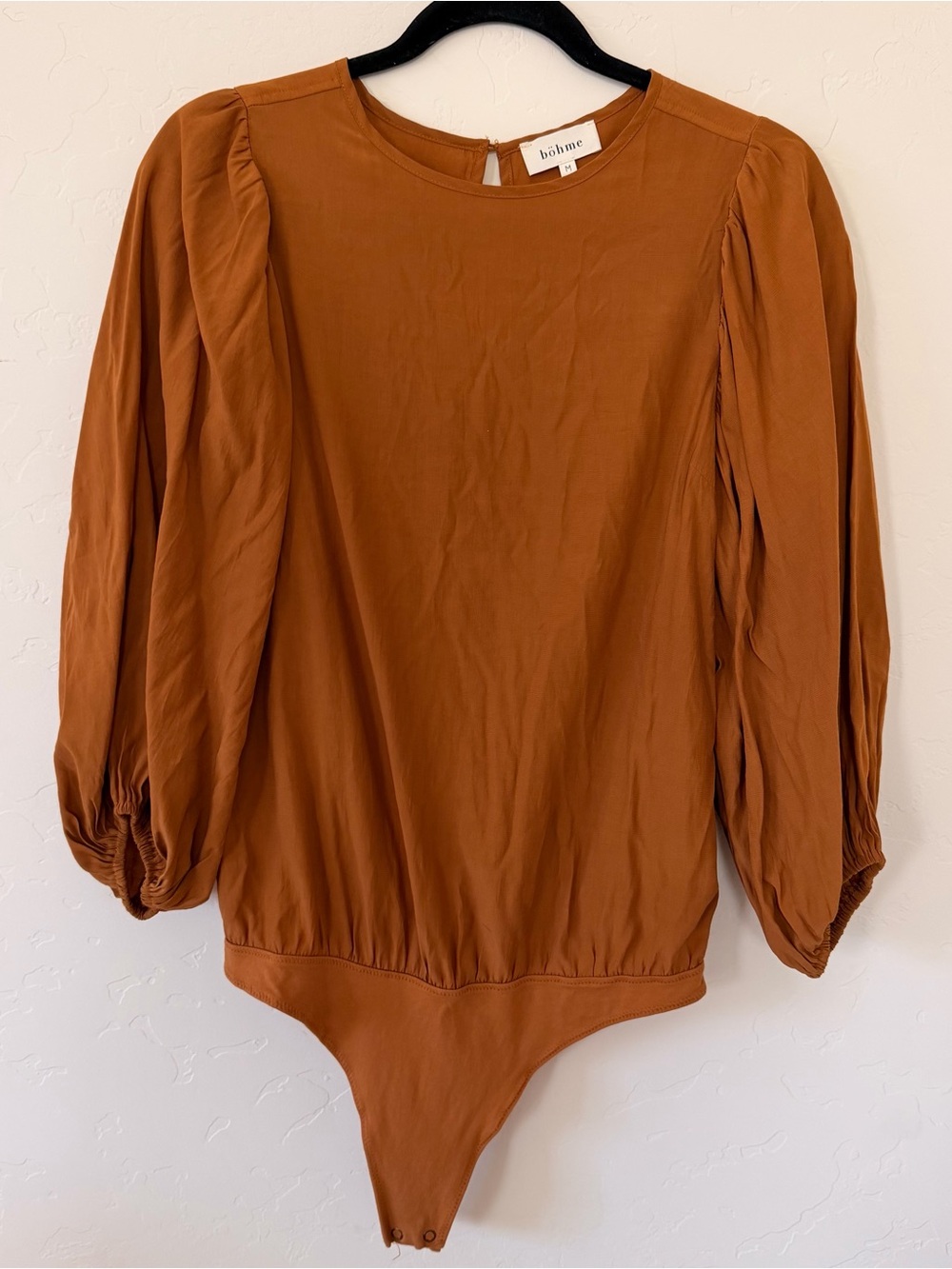 Bohme Puff Sleeve Thong Bodysuit Size M